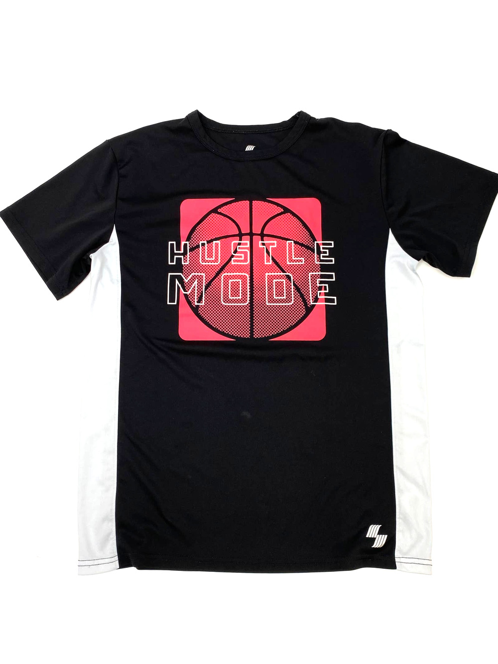 Hustle Mode Shirt Boys XXL 16 Black Graphic Short Sleeve Place Sport Basketball